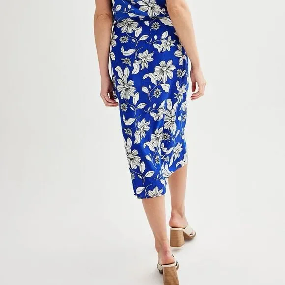 Sonoma Blue Floral Midi Skirt XL - Picture 2 of 13